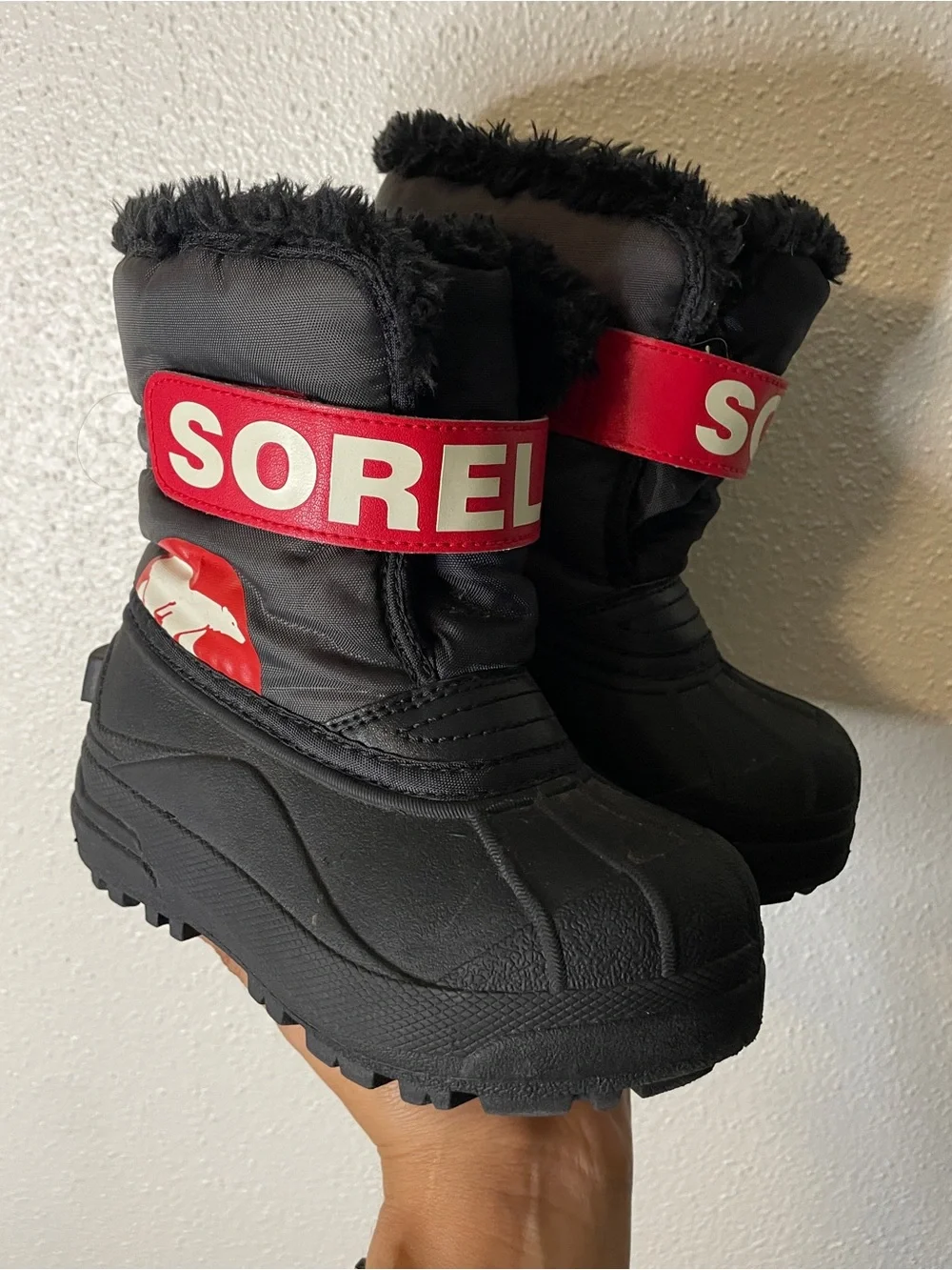 Sorel Outdoor Snow Commander Boots Sz 10 Children’s Unisex Black Winter